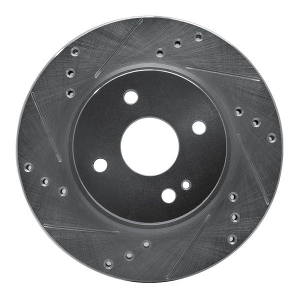 R1 11-15 Mazda 2 (Mexico) Front Left Drilled & Slotted Silver Brake Rotor - 631-80050L