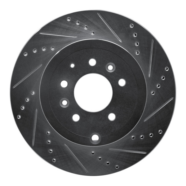 R1 07-15 Mazda CX-9 Rear Right Drilled & Slotted Silver Brake Rotor - 631-80068R