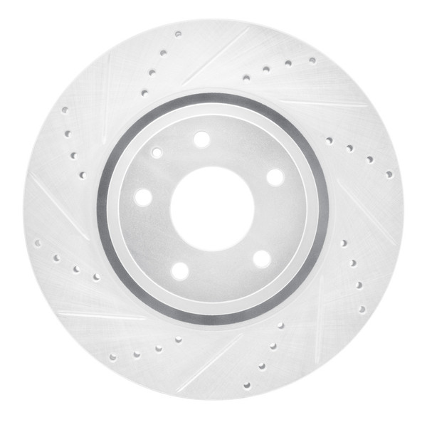 R1 16-25 Mazda CX-5 Front Left Drilled & Slotted Silver Brake Rotor - 631-80078L