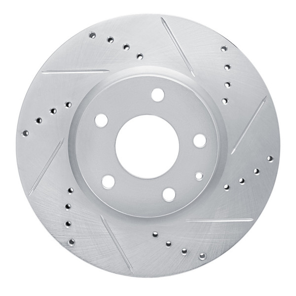 R1 13-19 Mazda CX-5 Front Right Drilled & Slotted Silver Brake Rotor - 631-80080R