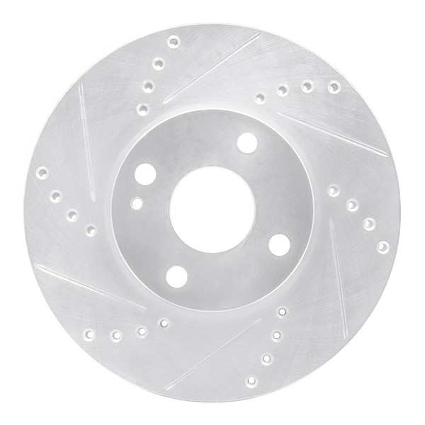 R1 16-25 Mazda 2 (Mexico) Front Left Drilled & Slotted Silver Brake Rotor - 631-91003L