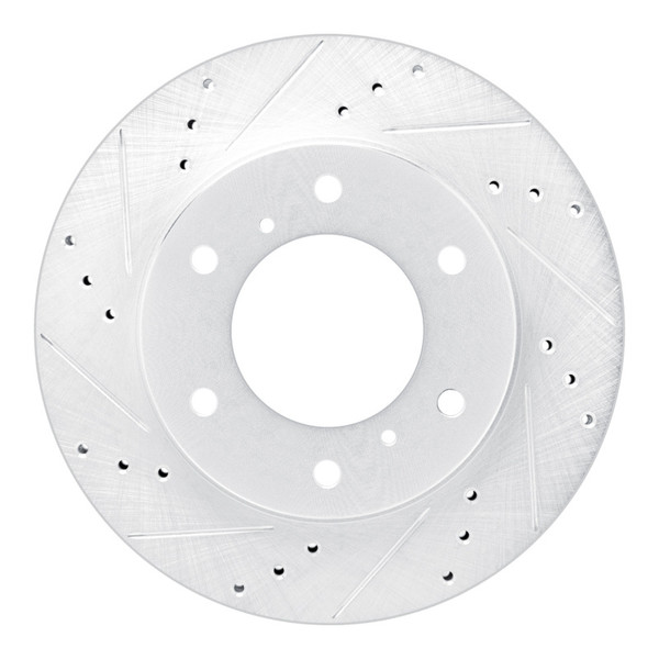 R1 07-17 Mitsubishi L200 (Mexico) Front Left Drilled & Slotted Silver Brake Rotor - 631-92047L