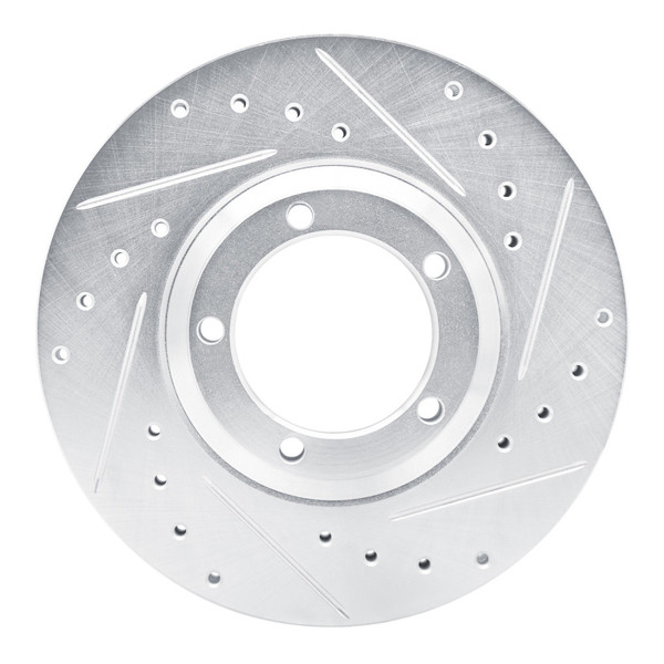 R1 03-05 Dodge H100 (Mexico) Front Right Drilled & Slotted Silver Brake Rotor - 631-92051R