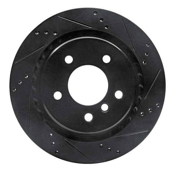 R1 95-02 BMW Z3 Left Rear Drilled & Slotted Black Brake Rotor - 633-31034D