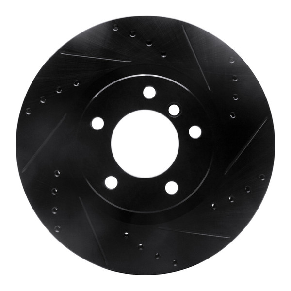 R1 95-02 BMW M3 Left Front Drilled & Slotted Black Brake Rotor - 633-31036D