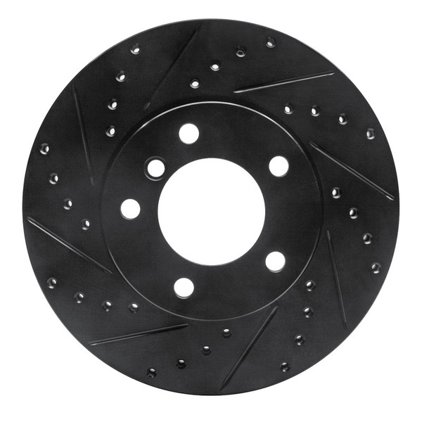 R1 06-13 BMW 125i (Mexico) Front Left Drilled & Slotted Black Brake Rotor - 633-31067L
