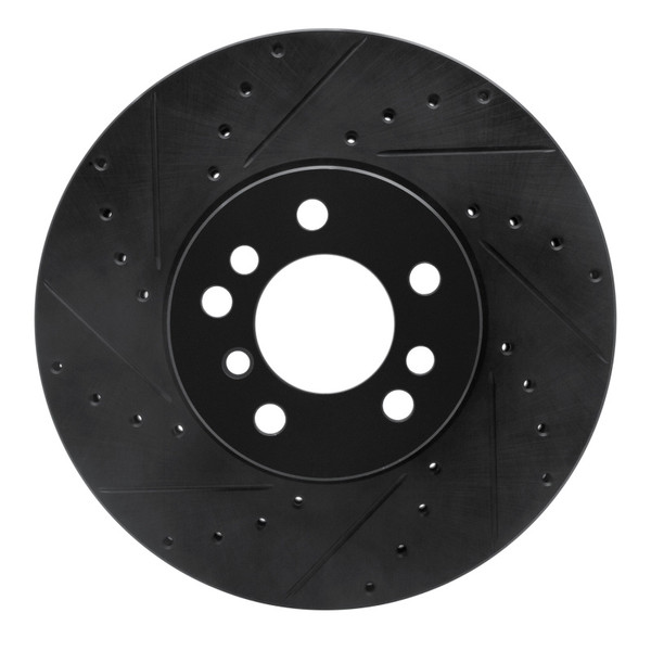 R1 00-06 BMW X5 Front Left Drilled & Slotted Black Brake Rotor - 633-31135L