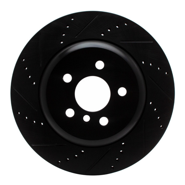 R1 17-25 BMW 430I Right Rear Drilled & Slotted Black Brake Rotor - 633-31169D