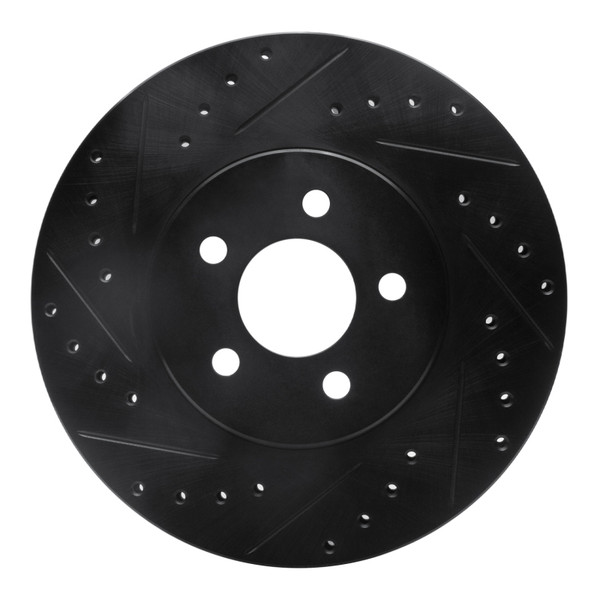 R1 95-06 Chrysler Sebring Front Left Drilled & Slotted Black Brake Rotor - 633-39010L
