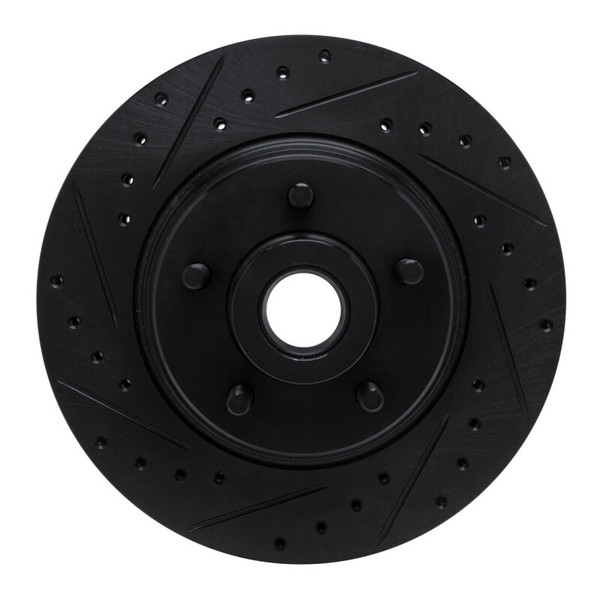 R1 74-84 Chrysler Imperial Front Left Drilled & Slotted Black Brake Rotor - 633-39027L