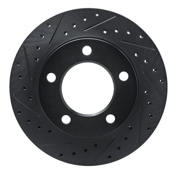 R1 74-80 International SCOUT II Front Left Drilled & Slotted Black Brake Rotor - 633-42016L