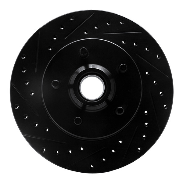 R1 86-92 Jeep Wagoneer Front Left Drilled & Slotted Black Brake Rotor - 633-42018L