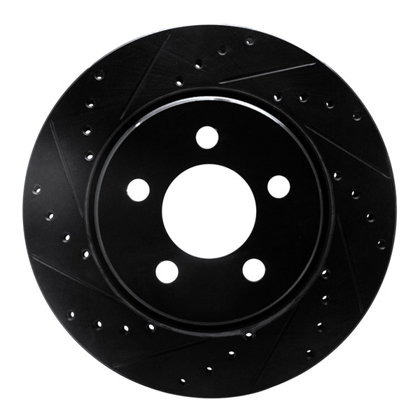 R1 07-12 Dodge Nitro Front Left Drilled & Slotted Black Brake Rotor - 633-42020L