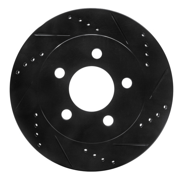 R1 99-06 Jeep Wrangler Front Right Drilled & Slotted Black Brake Rotor - 633-42026R
