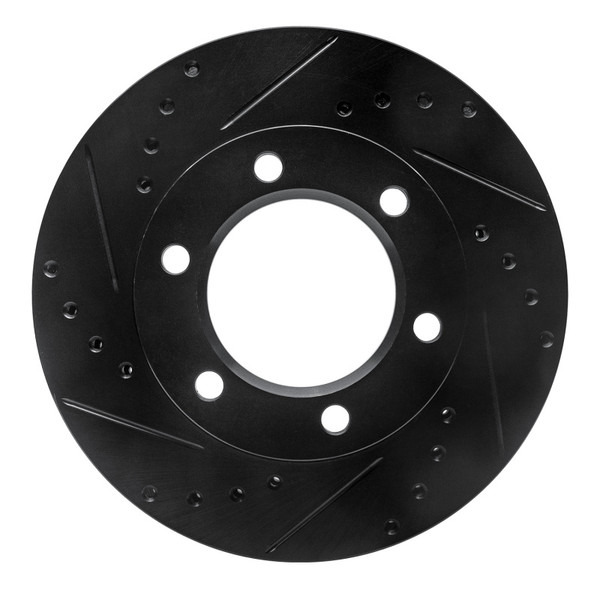 R1 71-91 Chevrolet K10 Front Left Drilled & Slotted Black Brake Rotor - 633-42031L