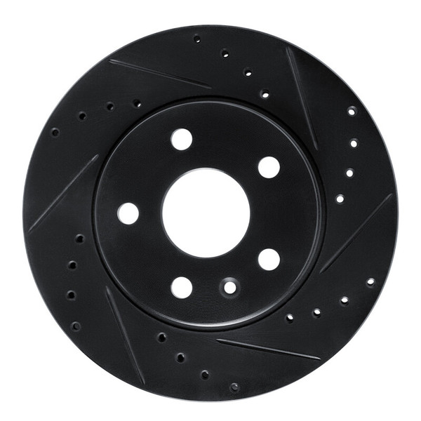 R1 11-16 Buick LaCrosse Front Right Drilled & Slotted Black Brake Rotor - 633-45014R