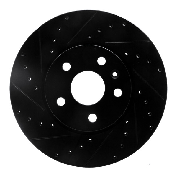 R1 10-25 Buick Allure Front Left Drilled & Slotted Black Brake Rotor - 633-45016L