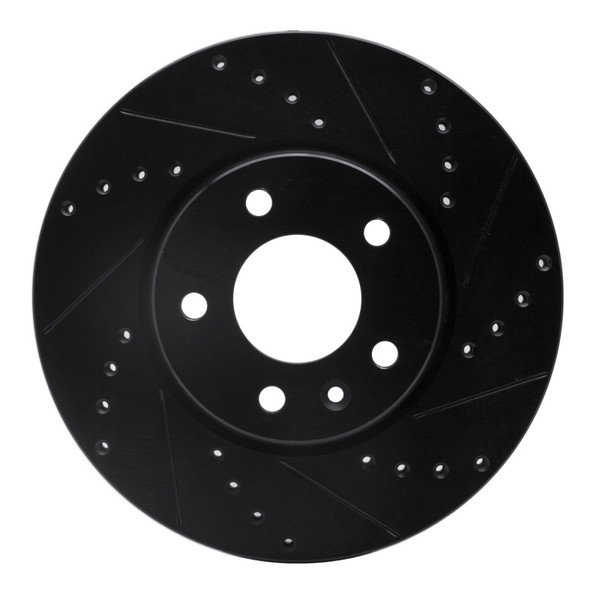 R1 2011-2025 Buick LaCrosse Front Right Drilled & Slotted Black Brake Rotor - 633-45045R