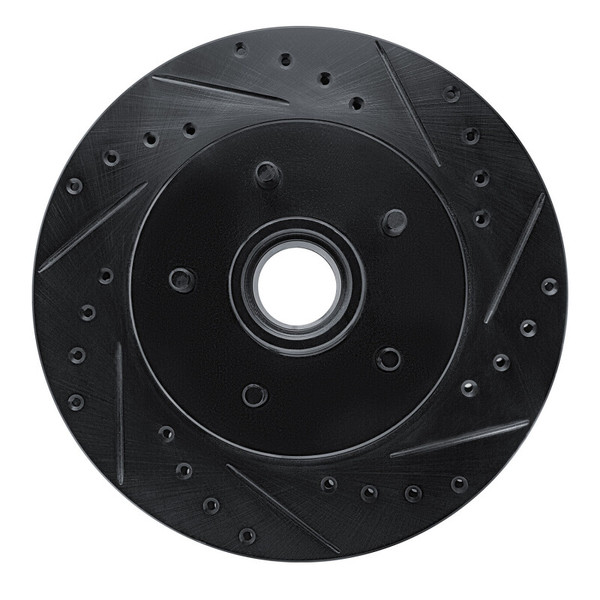 R1 85-92 Chevrolet Camaro Front Right Drilled & Slotted Black Brake Rotor - 633-47056R