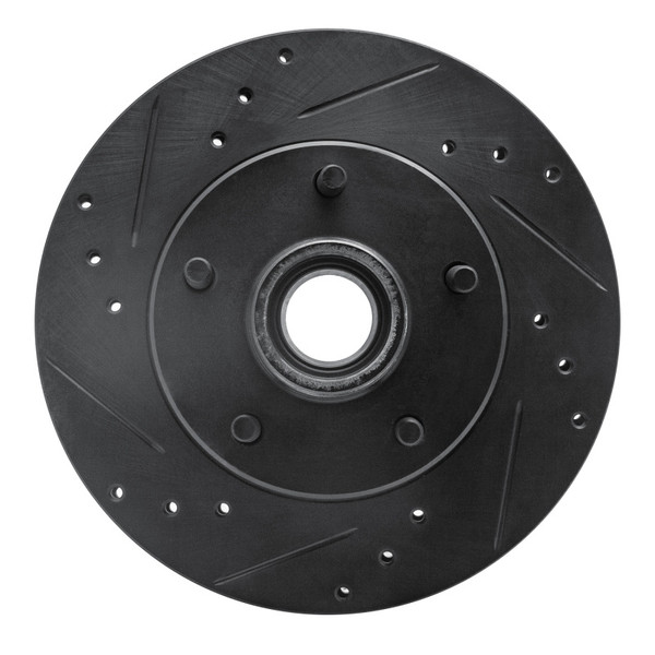 R1 1982-1995 Buick Regal Front Left Drilled & Slotted Black Brake Rotor - 633-47062L