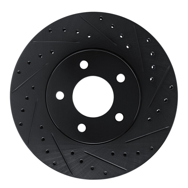 R1 01-07 Buick Rendezvous Front Right Drilled & Slotted Black Brake Rotor - 633-47067R