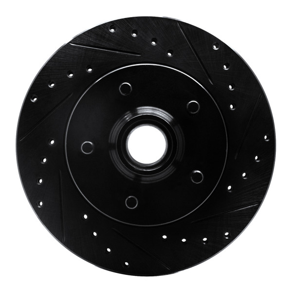 R1 88-91 Chevrolet C1500 Front Right Drilled & Slotted Black Brake Rotor - 633-48009R