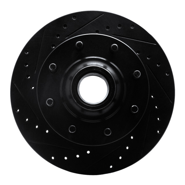 R1 93-95 Chevrolet G30 Front Left Drilled & Slotted Black Brake Rotor - 633-48021L