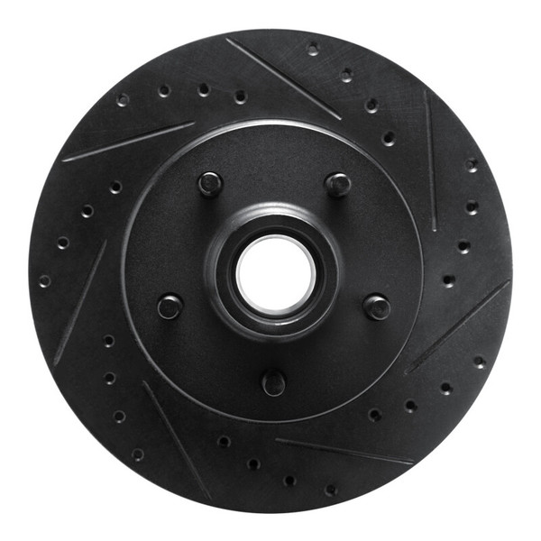 R1 93-95 Chevrolet G10 Front Right Drilled & Slotted Black Brake Rotor - 633-48024R