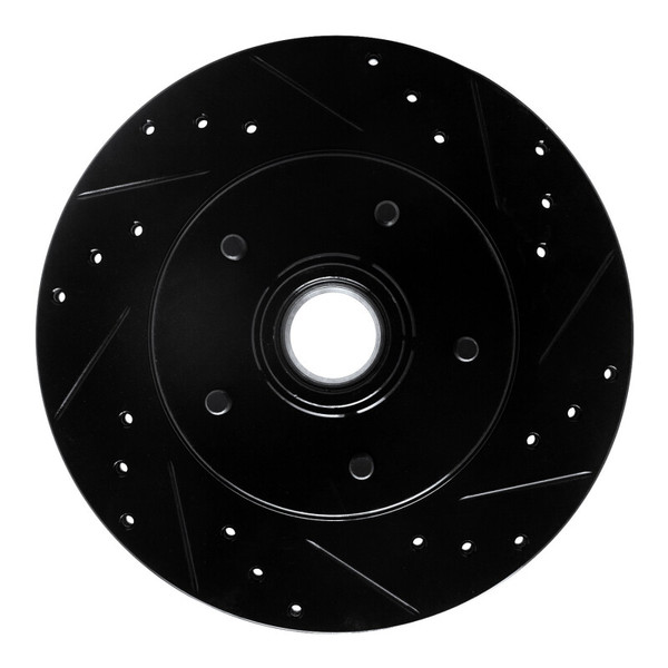 R1 91-96 Buick Roadmaster Front Right Drilled & Slotted Black Brake Rotor - 633-51000R