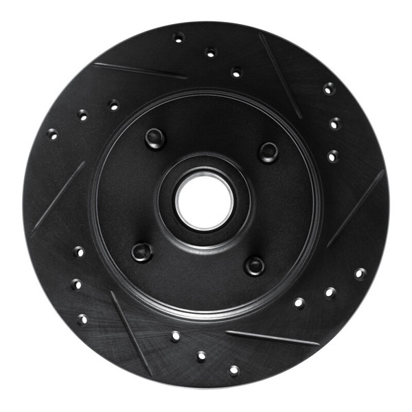 R1 76-80 Buick SKYHAWK Front Right Drilled & Slotted Black Brake Rotor - 633-52001R