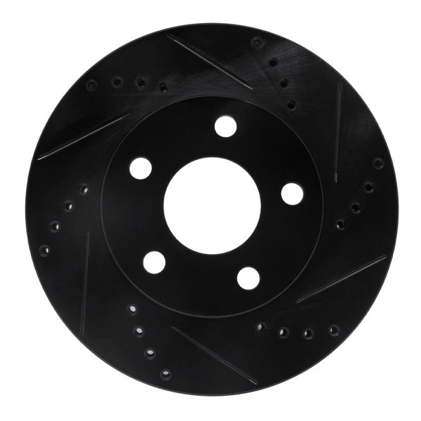 R1 97-05 Buick Century Front Right Drilled & Slotted Black Brake Rotor - 633-52011R