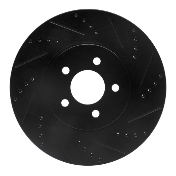 R1 94-04 Ford Mustang Front Right Drilled & Slotted Black Brake Rotor - 633-54036R