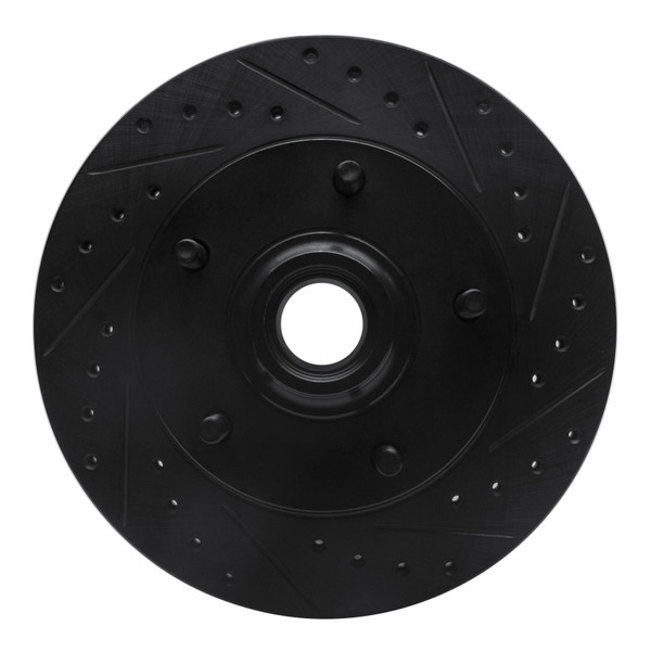 R1 73-93 Ford E-100 Econoline Front Right Drilled & Slotted Black Brake Rotor - 633-54097R