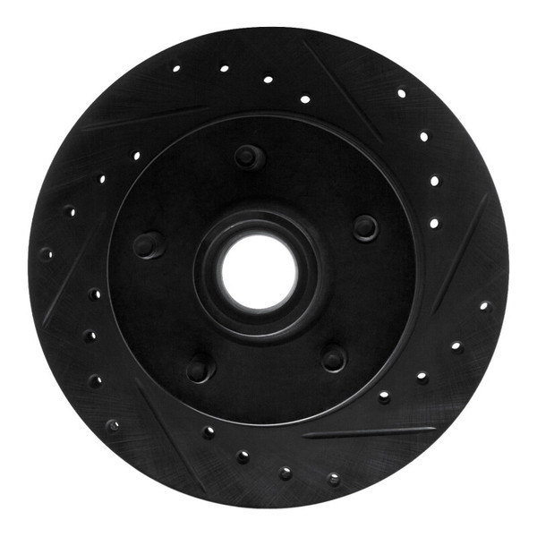 R1 83-97 Ford AEROSTAR Front Right Drilled & Slotted Black Brake Rotor - 633-54110R