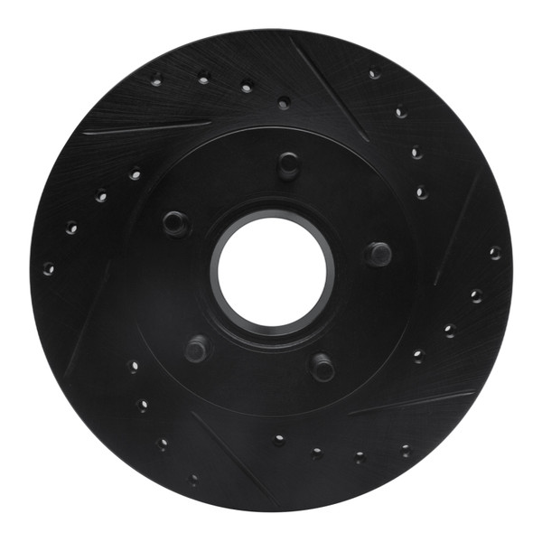 R1 83-92 Ford Explorer Front Right Drilled & Slotted Black Brake Rotor - 633-54111R