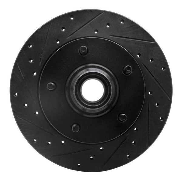 R1 94-03 Ford E-150 Econoline Front Left Drilled & Slotted Black Brake Rotor - 633-54130L