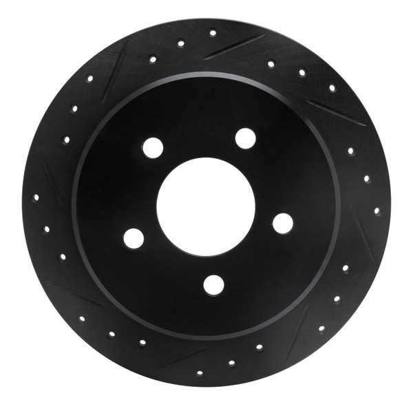 R1 95-02 Ford Explorer Sport Rear Left Drilled & Slotted Black Brake Rotor - 633-54142L