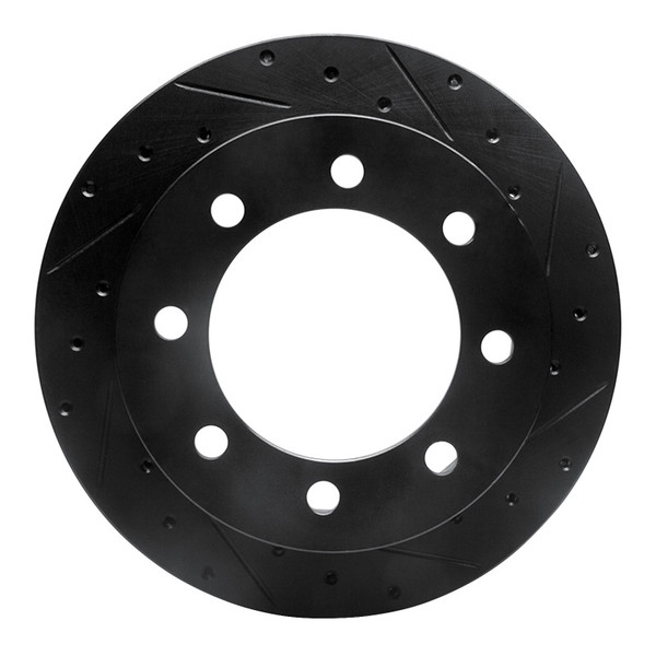 R1 99-07 Ford E-150 Econoline Rear Right Drilled & Slotted Black Brake Rotor - 633-54167R