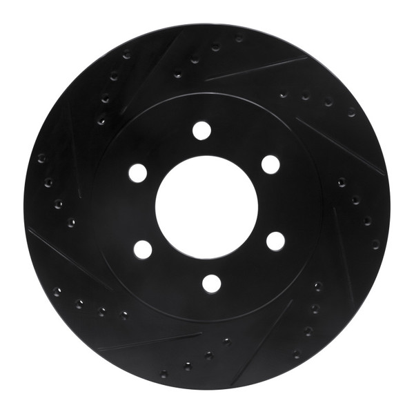 R1 02-06 Ford Expedition Front Left Drilled & Slotted Black Brake Rotor - 633-54183L