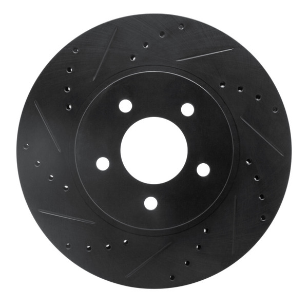 R1 05-12 Ford Escape Front Left Drilled & Slotted Black Brake Rotor - 633-54193L