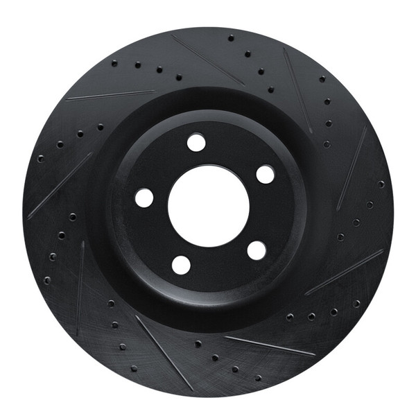 R1 20-25 Ford Explorer Front Right Drilled & Slotted Black Brake Rotor - 633-54279R