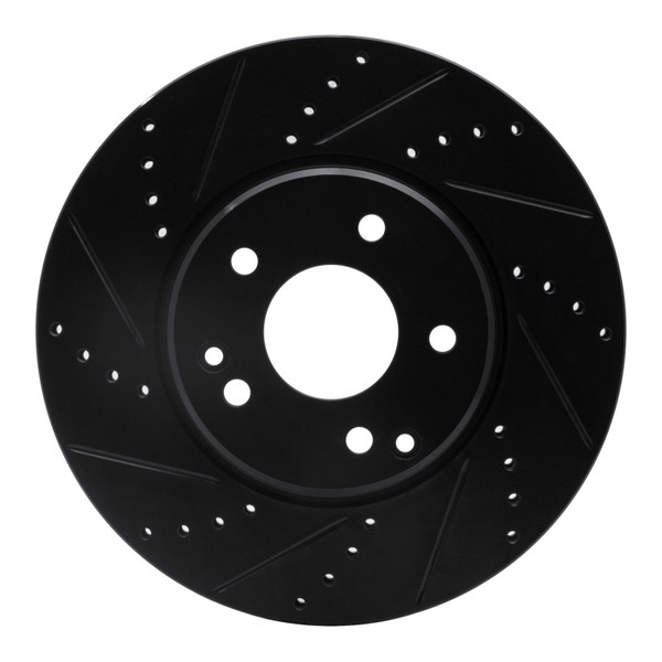 R1 96-11 Chrysler Crossfire Front Left Drilled & Slotted Black Brake Rotor - 633-63048L