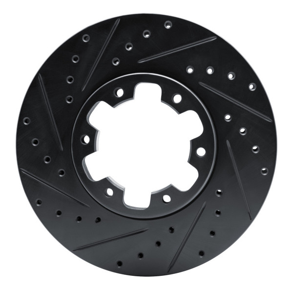 R1 96-04 Infiniti QX4 Front Left Drilled & Slotted Black Brake Rotor - 633-67084L