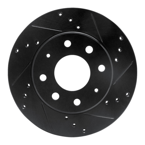 R1 88-07 Dodge Colt Front Right Drilled & Slotted Black Brake Rotor - 633-72022R