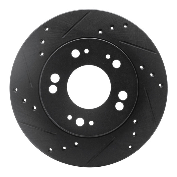 R1 90-05 Chrysler SEBRING Front Left Drilled & Slotted Black Brake Rotor - 633-72023L