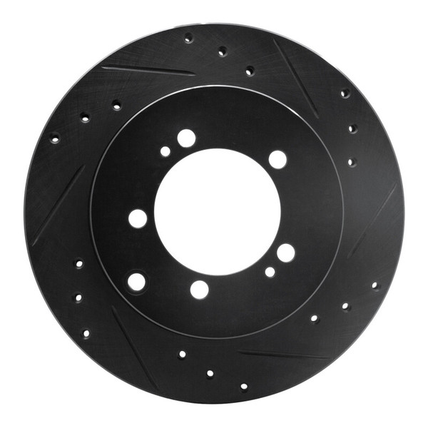 R1 94-95 Eagle TALON Rear Right Drilled & Slotted Black Brake Rotor - 633-72029R
