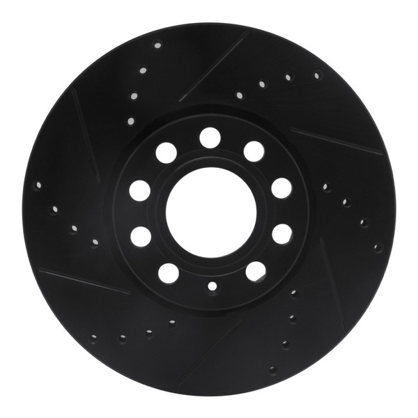 R1 92-08 Audi A4 (Mexico) Front Left Drilled & Slotted Black Brake Rotor - 633-73041L