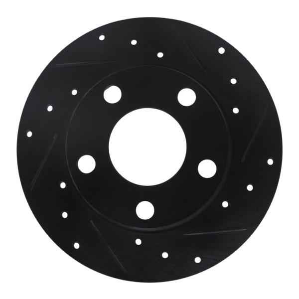 R1 96-05 Audi A4 Quattro Rear Right Drilled & Slotted Black Brake Rotor - 633-74014R