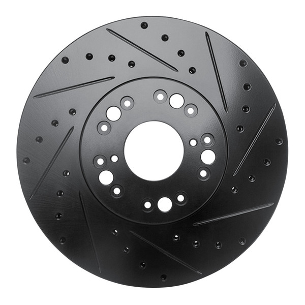 R1 92-10 Lexus LS400 Front Right Drilled & Slotted Black Brake Rotor - 633-75005R