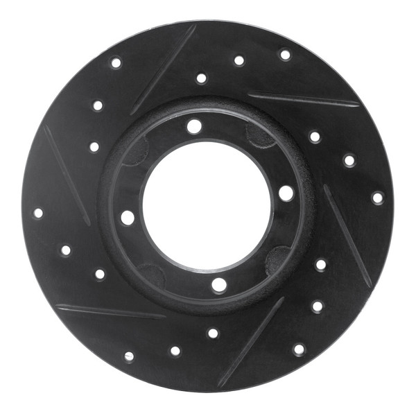 R1 80-82 Toyota Tercel Front Left Drilled & Slotted Black Brake Rotor - 633-76003L